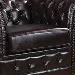 3 + 2 + 1 Seater Genuine Leather Upholstery Deep Quilting Pocket Spring Button Studding Sofa Lounge Set for Living Room