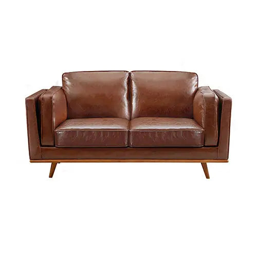 3 + 2 + 1 Seater Sofa Brown Leather Lounge Set for Living Room Couch with Wooden Frame - Furniture > Sofas