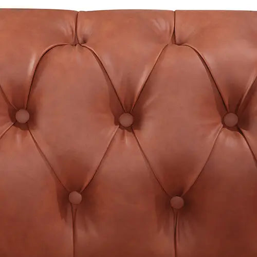 3 + 2 Seater Brown Sofa Lounge Chesterfireld Style Button Tufted in Faux Leather - Furniture > Sofas