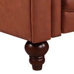 3 + 2 Seater Brown Sofa Lounge Chesterfireld Style Button Tufted in Faux Leather - Furniture > Sofas