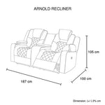 3 + 2 Seater Electric Recliner Stylish Rhino Fabric Lounge Armchair with LED Features - Black - Furniture > Bar Stools