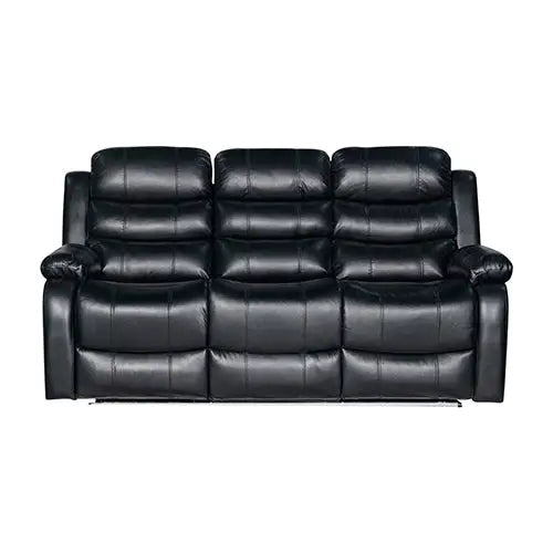 3-2 Seater Seater Finest Black Leatherette Recliner Feature Console LED Light Ultra Cushioned - Furniture > Sofas