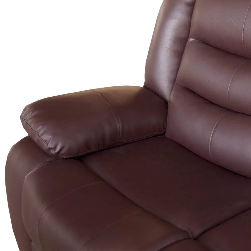 3 + 2 Seater Recliner Sofa In Faux Leather Lounge Couch in Brown - Furniture > Sofas