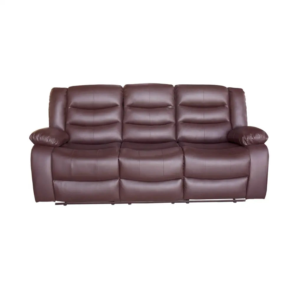 3 + 2 Seater Recliner Sofa In Faux Leather Lounge Couch in Brown - Furniture > Sofas