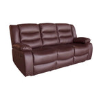3 + 2 Seater Recliner Sofa In Faux Leather Lounge Couch in Brown - Furniture > Sofas