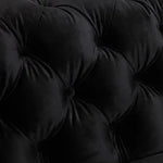 3 + 2 Seater Sofa Classic Button Tufted Lounge in Black Velvet Fabric with Metal Legs - Furniture > Sofas