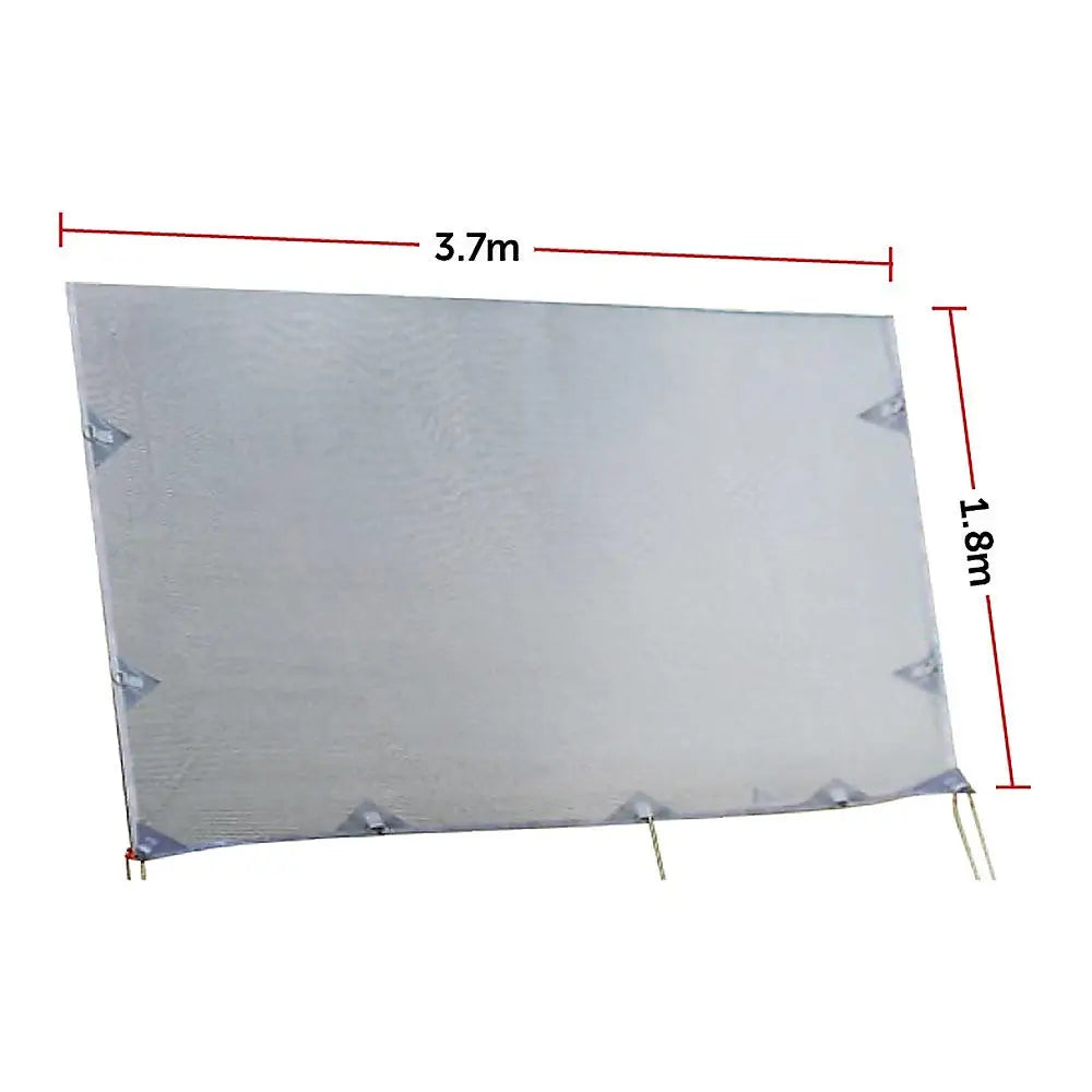 3.7m Caravan Privacy Screen Side Sunscreen Sun Shade for 13’ Roll Out Awning - Home & Garden > Shading