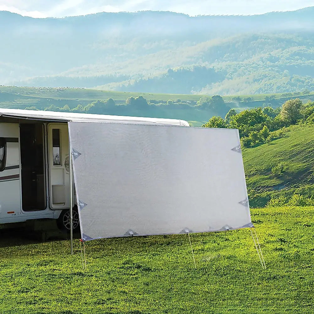 3.7m Caravan Privacy Screen Side Sunscreen Sun Shade for 13’ Roll Out Awning - Home & Garden > Shading
