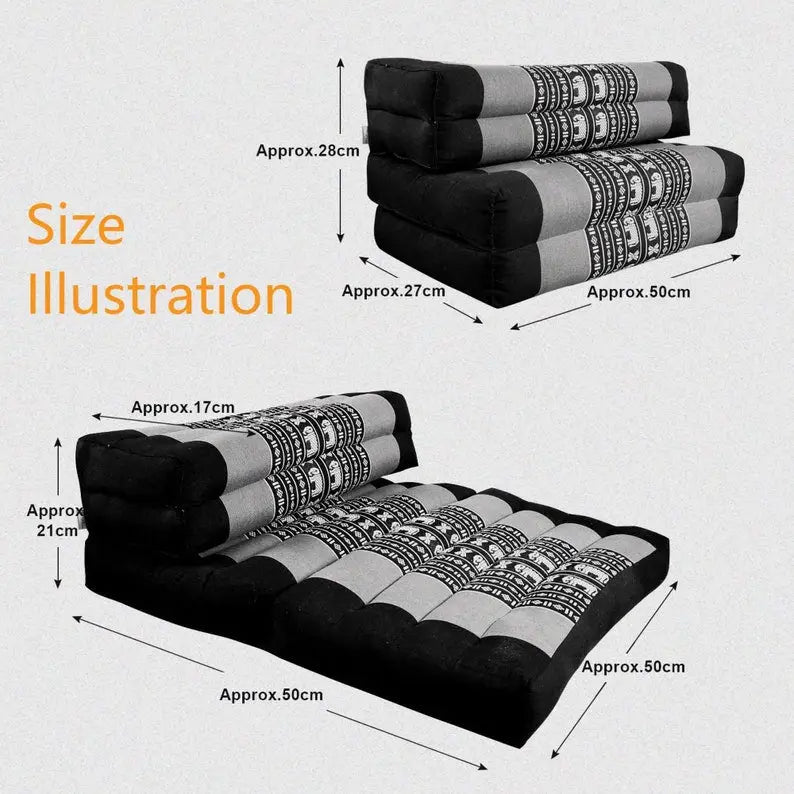3-Fold Zafu Meditation Cushion Medium Size-RED - Furniture > Mattresses