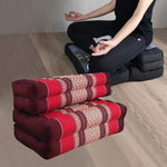 3-Fold Zafu Meditation Cushion Set Red - Home & Garden > Decor