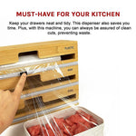 3 Grids Bamboo Wrap Dispenser Cutter Foil Cling Film Storage Holder Box Kitchen - Home & Garden > Kitchenware