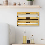 3 Grids Bamboo Wrap Dispenser Cutter Foil Cling Film Storage Holder Box Kitchen - Home & Garden > Kitchenware