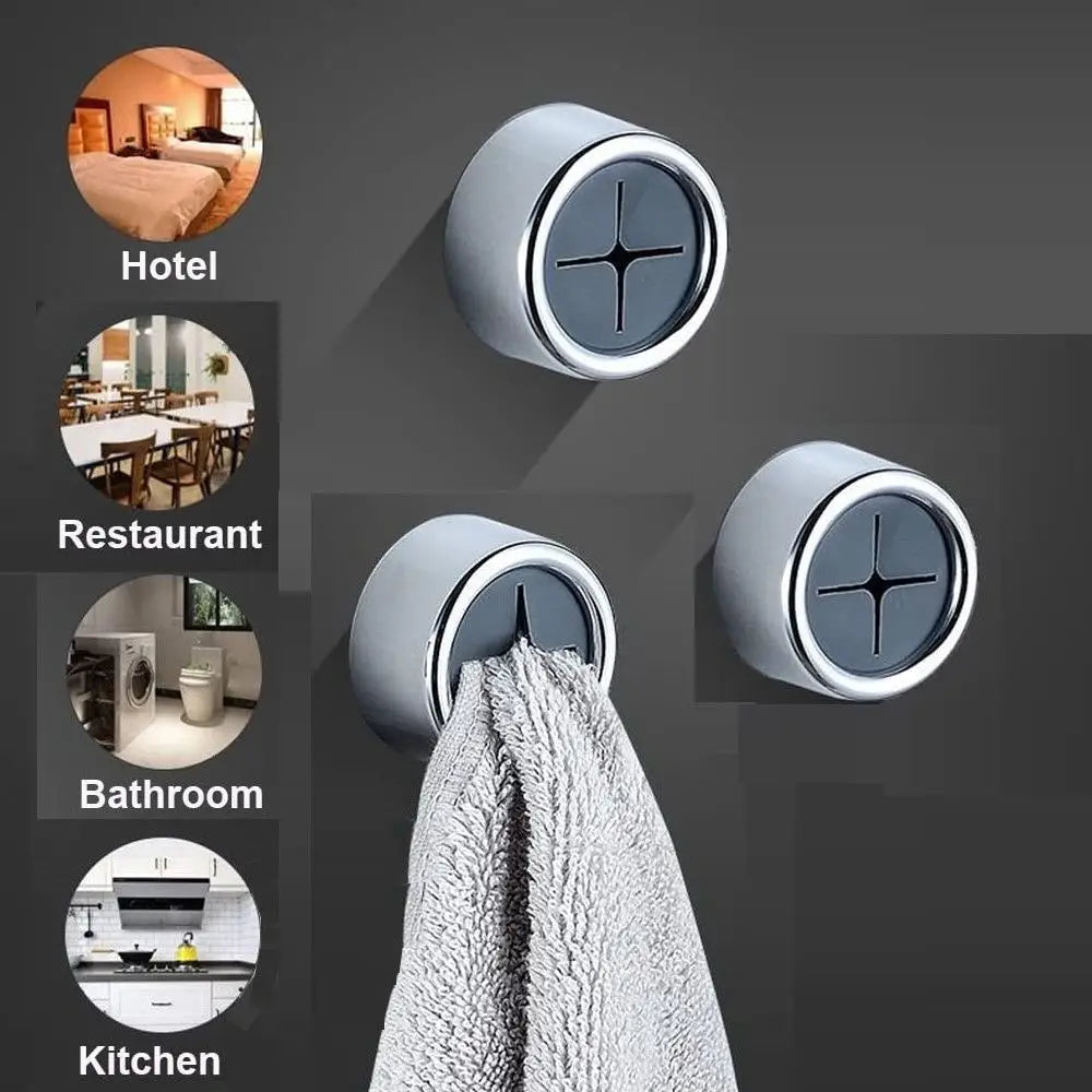 3 Pack Self Adhesive Round Towel Hooks for Kitchen and Bathroom - Home & Garden > DIY > Kitchen & Bathroom DIY