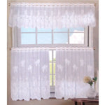 3 Pce Cafe Flora Lace Curtain Set - Home & Garden > Curtains
