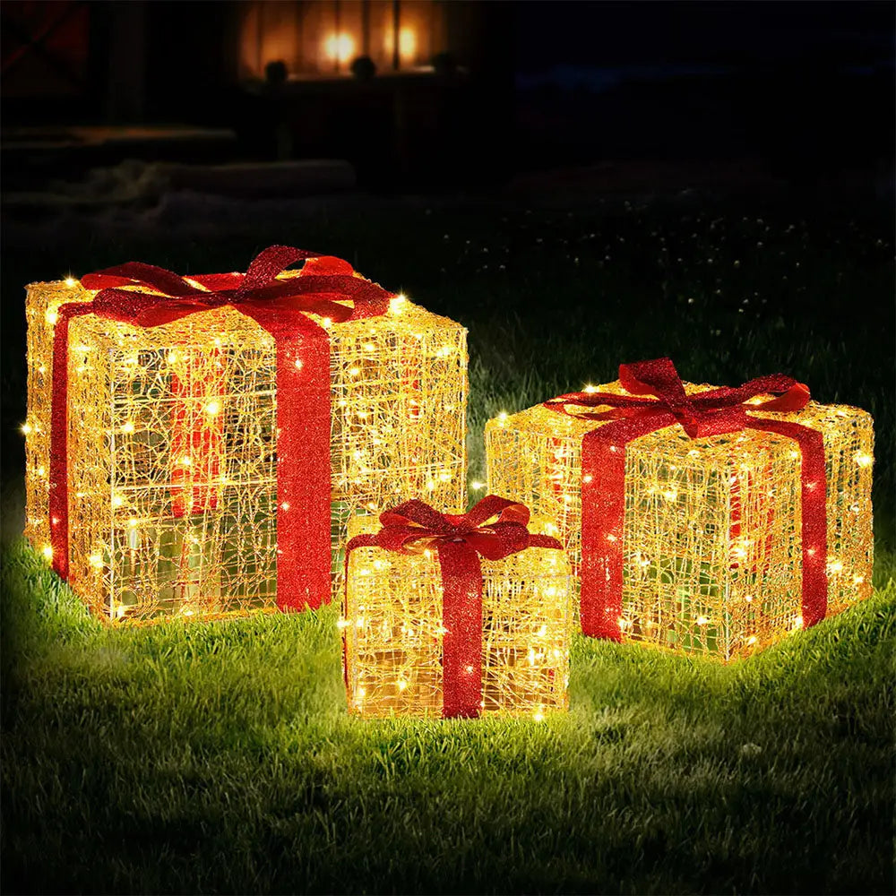 3 PCS Christmas Lights 240 LED Fairy Light Gift Box Decorations Jingle Jollys - Occasions > Christmas > Christmas