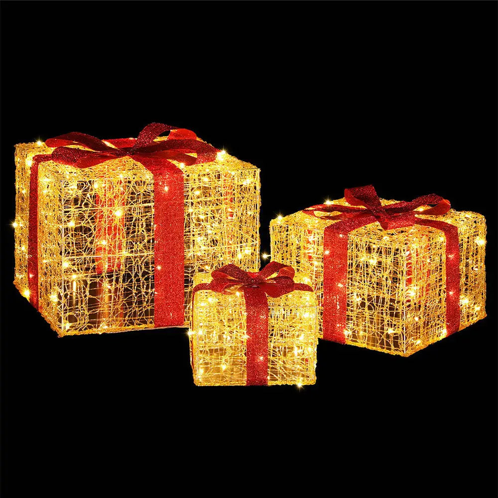 3 PCS Christmas Lights 240 LED Fairy Light Gift Box Decorations Jingle Jollys - Occasions > Christmas > Christmas