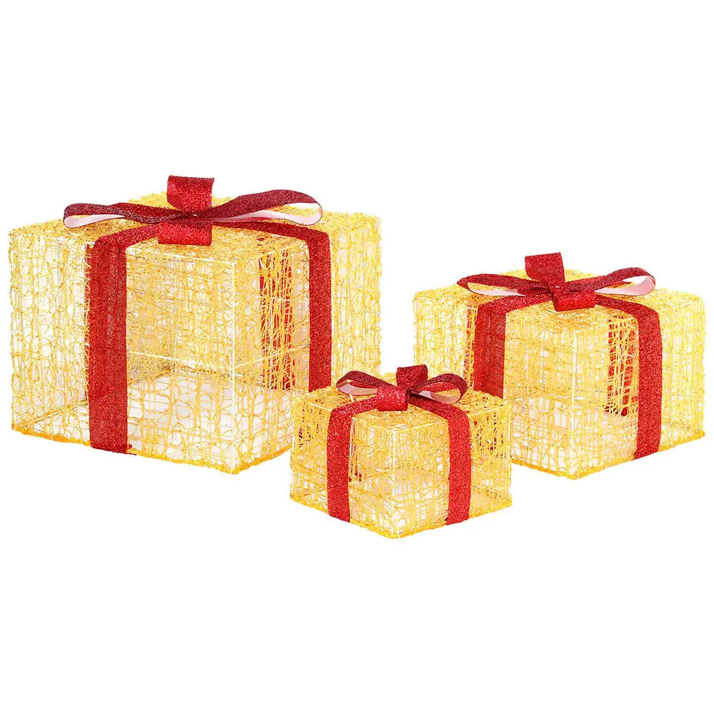 3 PCS Christmas Lights 240 LED Fairy Light Gift Box Decorations Jingle Jollys - Occasions > Christmas > Christmas