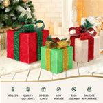 3 PCS Christmas Lights 60 LED Fairy Light Gift Box Jingle Jollys - Occasions > Christmas > Christmas Wreaths & Garlands