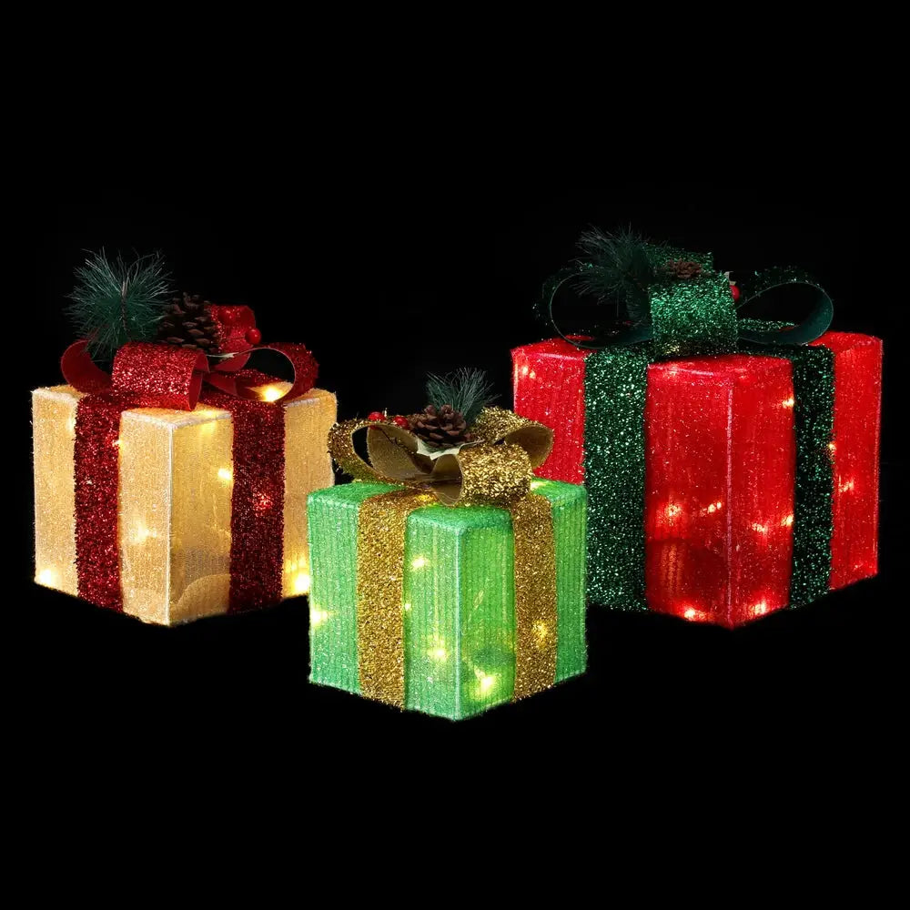 3 PCS Christmas Lights 60 LED Fairy Light Gift Box Jingle Jollys - Occasions > Christmas > Christmas Wreaths & Garlands