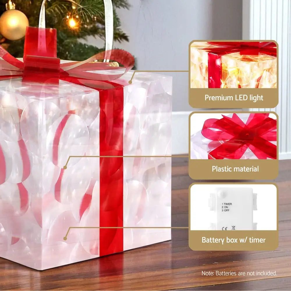 3 PCS Christmas Lights 70 LED Fairy Light Gift Box Jingle Jollys - Occasions > Christmas > Christmas Wreaths & Garlands