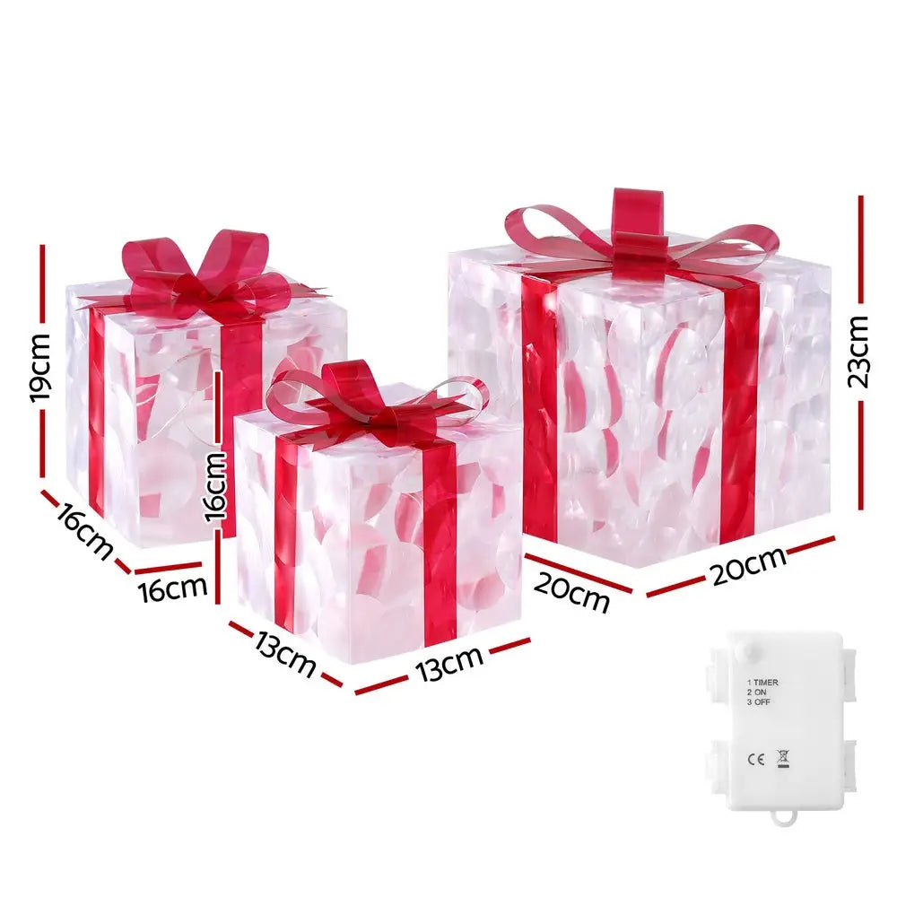 3 PCS Christmas Lights 70 LED Fairy Light Gift Box Jingle Jollys - Occasions > Christmas > Christmas Wreaths & Garlands