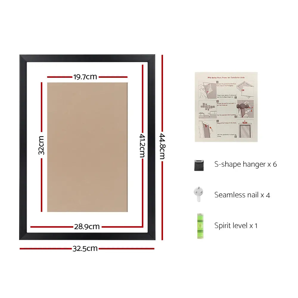 3 PCS Photo Frame Wall Set A3 Picture Home Decor Art Gift Present Black - Home & Garden > Decor > Picture Frames