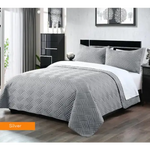 3 piece embossed comforter set king silver - Home & Garden > Bedding > Duvet Covers