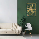 3 Piece Gold Flower Metal Wall Decor Abstract Floral Aesthetic Set of 3 - Home & Garden > Wall Art
