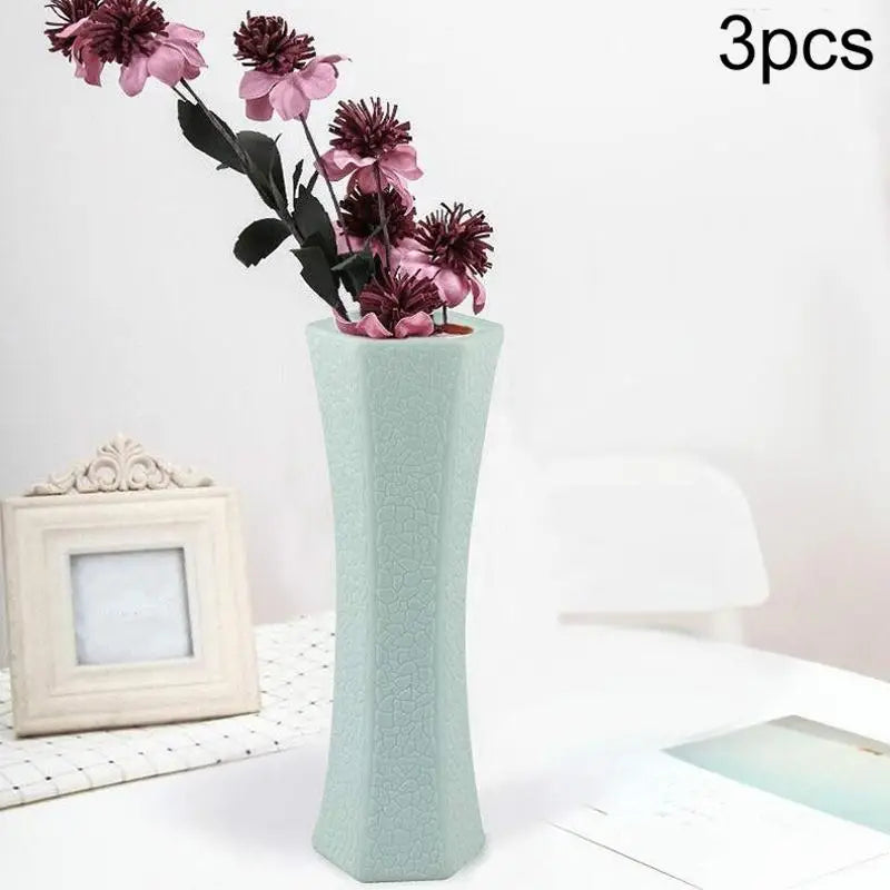3-piece Plastic Hydroponic Vase Set for Creative Home Decor - Green - Home & Garden > Decor > Vases & Table Decor