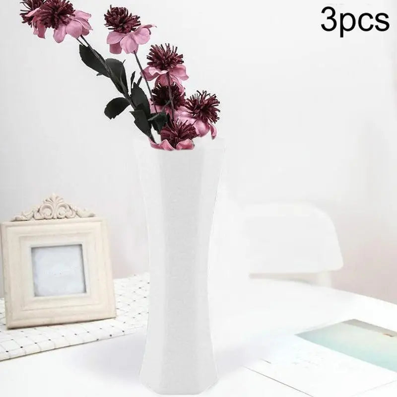 3-piece Plastic Hydroponic Vase Set for Creative Home Decor - White - Home & Garden > Decor > Vases & Table Decor