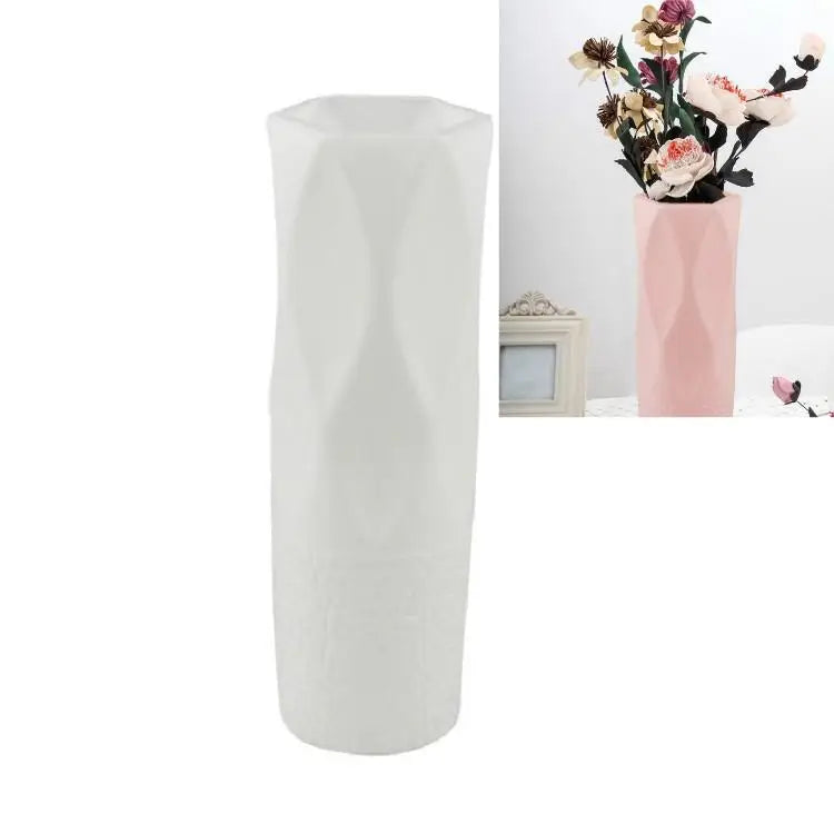 3-piece Plastic Vase Set for Dry and Wet Flower Arrangements and Floral Decor - White - Home & Garden > Decor > Vases &