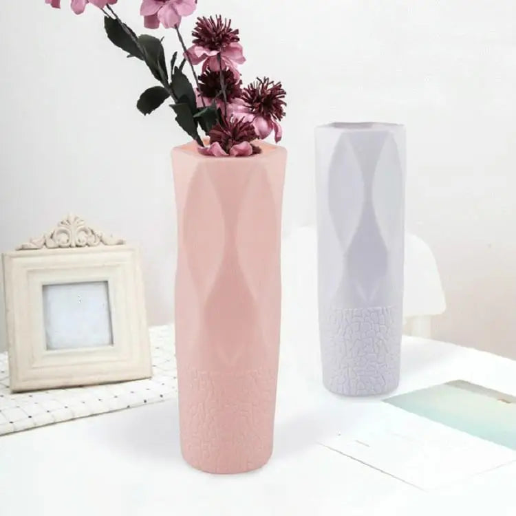 3-piece Plastic Vase Set for Dry and Wet Flower Arrangements and Floral Decor - Pink - Home & Garden > Decor > Vases &