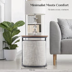 3 Piece Set Coffee Table & Ottoman Wood Side End Table Industrial - CREAM - Furniture > Bedroom