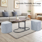 3 Piece Set Coffee Table & Ottoman Wood Side End Table Industrial - DARK GREY - Furniture > Office > Office & Desk