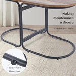 3 Piece Set Coffee Table & Ottoman Wood Side End Table Industrial - DARK GREY - Furniture > Office > Office & Desk
