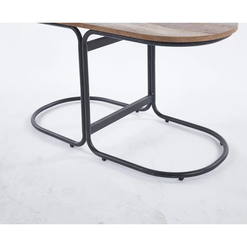 3 Piece Set Coffee Table & Ottoman Wood Side End Table Industrial - DARK GREY - Furniture > Office > Office & Desk