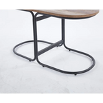 3 Piece Set Coffee Table & Ottoman Wood Side End Table Industrial - DARK GREY - Furniture > Office > Office & Desk