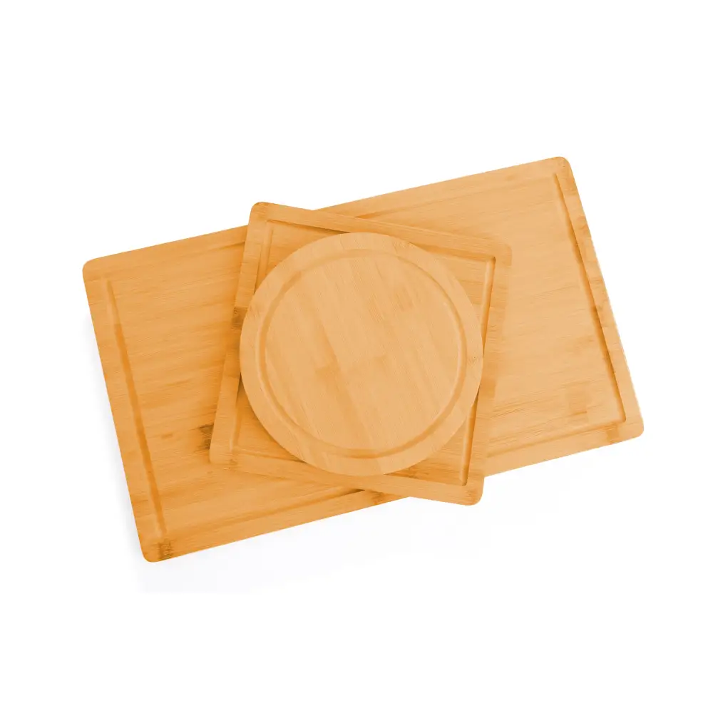 3 Pieces Bamboo Cutting Board with Juice Groove and Mobile Holder included for Home Kitchen - Home & Garden >