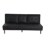 3 Seater Adjustable Sofa Bed With Cup Holder Black - Furniture > Sofas