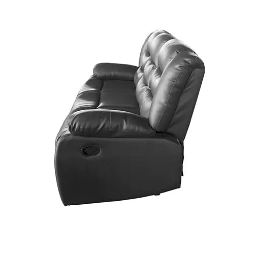 3 Seater Recliner Sofa In Faux Leather Lounge Couch in Black - Furniture > Bar Stools & Chairs > Arm Chairs & Recliners