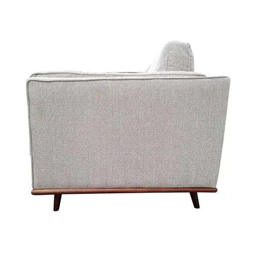 3 Seater Sofa Beige Fabric Modern Lounge Set for Living Room Couch with Wooden Frame - Furniture > Sofas