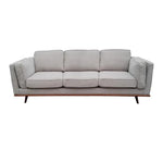 3 Seater Sofa Beige Fabric Modern Lounge Set for Living Room Couch with Wooden Frame - Furniture > Sofas