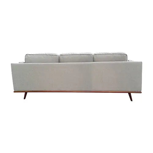3 Seater Sofa Beige Fabric Modern Lounge Set for Living Room Couch with Wooden Frame - Furniture > Sofas