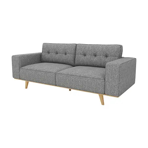 3 Seater Sofa Fabric Upholstery Grey Colour Pocket Spring Wooden Frame - Furniture > Sofas