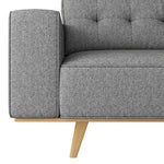 3 Seater Sofa Fabric Upholstery Grey Colour Pocket Spring Wooden Frame - Furniture > Sofas