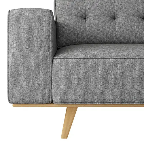 3 Seater Sofa Fabric Upholstery Grey Colour Pocket Spring Wooden Frame - Furniture > Sofas