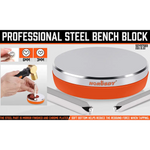 3’’ Steel Bench Block Round Jewelry Stamping Tool Mirror Polishing with 2-Punches - Home & Garden > DIY > Kitchen &