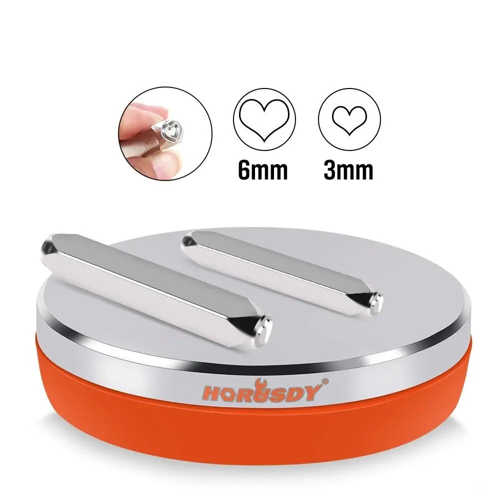 3’’ Steel Bench Block Round Jewelry Stamping Tool Mirror Polishing with 2-Punches - Home & Garden > DIY > Kitchen &
