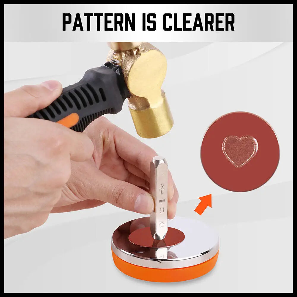 3’’ Steel Bench Block Round Jewelry Stamping Tool Mirror Polishing with 2-Punches - Home & Garden > DIY > Kitchen &