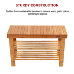 3 Tier Shoe Rack Bamboo Wooden Storage Shelf Stand Bench Cabinet Organiser - Furniture > Office